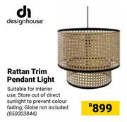 Design House Rattan Trim Pendant Light