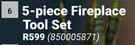 5 Piece Fireplace Tool Set