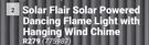Solar Flair Solar Powered Dancing Flame Light With Hanging Wind Chime
