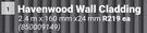 Havenwood Wall Cladding-2.4m x 160mm x 24mm Each