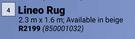 Lineo Rug-2.3m x 1.6m