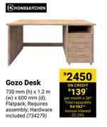 Home & Kitchen Gozo Desk-730mm (h) x 1.2m (w) x 600mm (d)