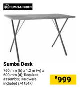 Home & Kitchen Sumba Desk-760mm (h) x 1.2m (w) x 600mm (d)