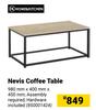 Home & Kitchen Nevis Mocha Coffee Table-980mm x 400mm x 450mm