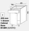 Home & Kitchen Floor Units 450mm 1 Drawer Cabinet Base