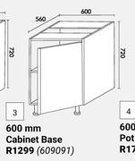 Home & Kitchen Floor Units 600mm Cabinet Base