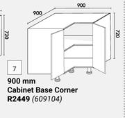 Home & Kitchen Floor Units 900mm Cabinet Base Corner