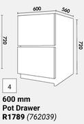 Home & Kitchen Floor Units 600mm Pot Drawer