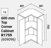 Home & Kitchen Wall Units 600mm Top Corner Cabinet