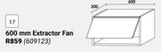  Home & Kitchen Wall Units 600mm Extractor Fan
