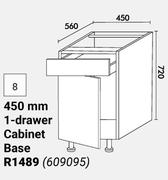 Home & Kitchen Floor Units 450mm 1 Drawer Cabinet Base