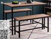 Koga 3 Piece Virginia Bench Dining Set-1.10m x 700mm x 750mm