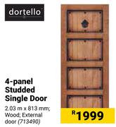 Dortello 4 Panel Studded Single Door