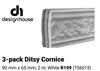 Design House 3 Pack Ditsy Cornice 90mm x 65mm; 2m White