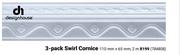 Design House 3 Pack Swirl Cornice 110mm x 65mm; 2m