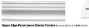Upper Edge Polystyrene Classic Cornice 80mm x 80mm; 2m