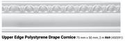 Upper Edge Polystyrene Drape Cornice 75mm x 50mm; 2m