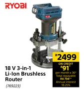 Ryobi 3-In-1 Li-Ion Brushless Router