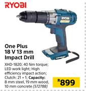 Ryobi One Plus 18V Impact Drill XHD-1820