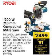 Ryobi 1200W 210mm Compound Mitre Saw MS-210CL