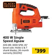 Black+Decker 400W Single Speed Jigsaw JS10-B9