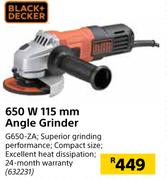Black+Decker 650W 115mm Angle Grinder G650-ZA