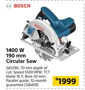 Bosch 1400W 190mm Circular Saw GKS190