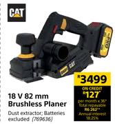 Cat 18V 82mm Brushless Planer