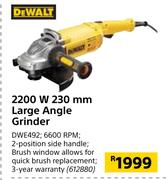 Dewalt 2200W 230mm Large Angle Grinder DWE492