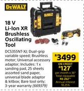 Dewalt 18V Li-Ion XR Brushless Oscillating Tool DCS355NT-XJ