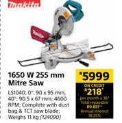 Makita 1650W 255mm Mitre Saw LS1040