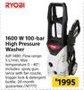 Ryobi 1600 W 100-Bar High Pressure Washer AJP-1480