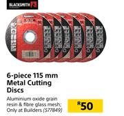 Blacksmith 6 Piece 115mm Metal Cutting Discs