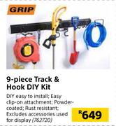 Grip 9 Piece Track & Hook Diy Kit