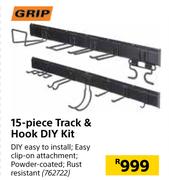 Grip 15 Piece Track & Hook Diy Kit