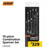Grip 10 Piece Combination Spanner Set