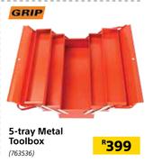 Grip 5 Tray Metal Toolbox