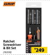 Grip Ratchet Screwdriver & Bit Set
