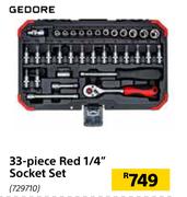 Gedore 33 Piece Red 1/4" Socket Set