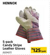 Hennox 5 Pack Candy Stripe Leather Gloves-Per Pair