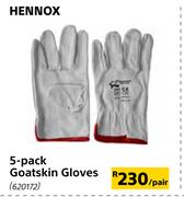 Hennox 5 Pack Goatskin Gloves-Per Pair