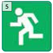 Sign Man Running Left 190mm x 190mm (Green & White)