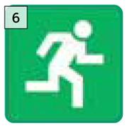 Sign Man Running Right 190mm x 190mm (Green & White)
