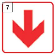 Tower Sign Red Arrow 190mm x 190mm (ABS)