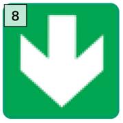 Tower Sign Green Arrow 190mm x 190mm (ABS)