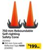 750mm Reboundable Self Righting Safety Cone-Each