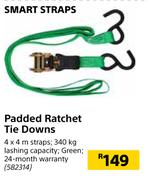 Smart Straps Padded Ratchet Tie Downs