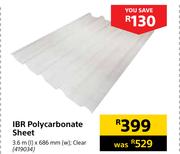 IBR Polycarbonate Sheet (Clear) 3.6m x 686mm 
