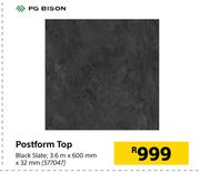 PG Bison Postform Top (Black Slate)-3.6m x 600mm x 32mm