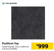 PG Bison Postform Top (Comet Granite)-3.6m x 600mm x 32mm